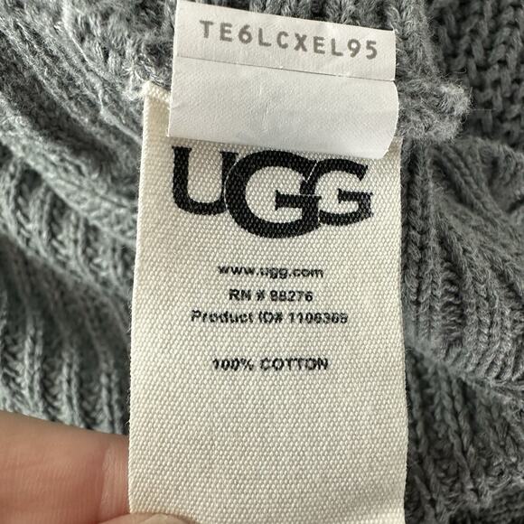 Ugg Sweater Womens Large Gray Chunky Raelynn Turtleneck Ribbed Oversized - Picture 8 of 12